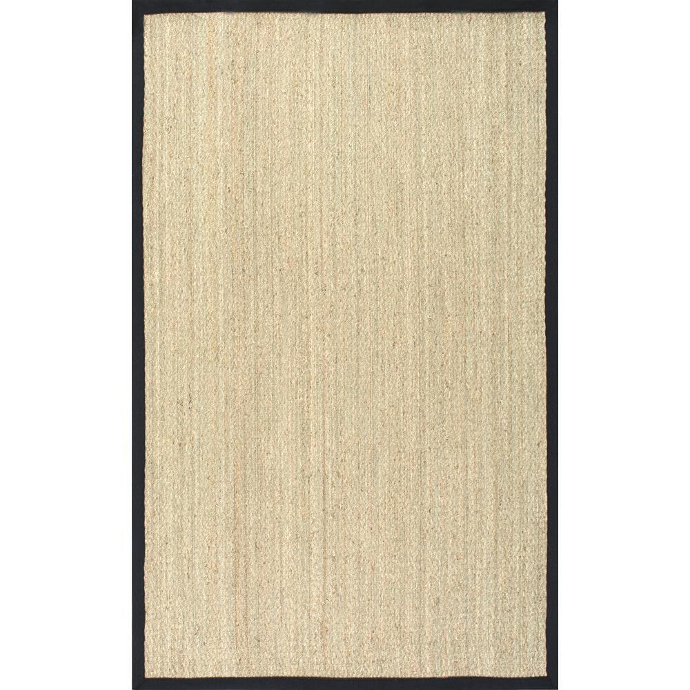 nuLOOM Elijah Seagrass with Border Black 8 ft. x 10 ft. Area Rug