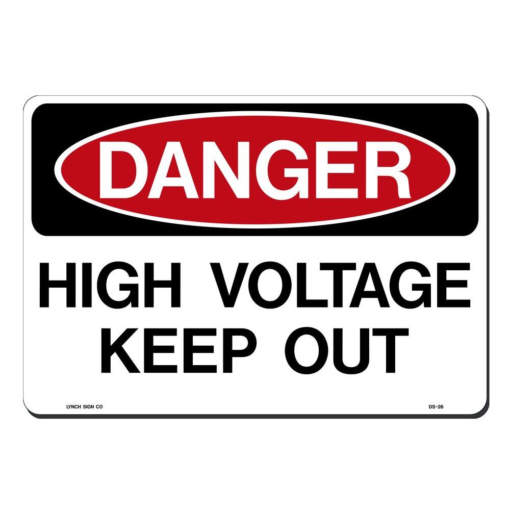 Lynch Sign 14 in x 10 in Danger High Voltage Sign 