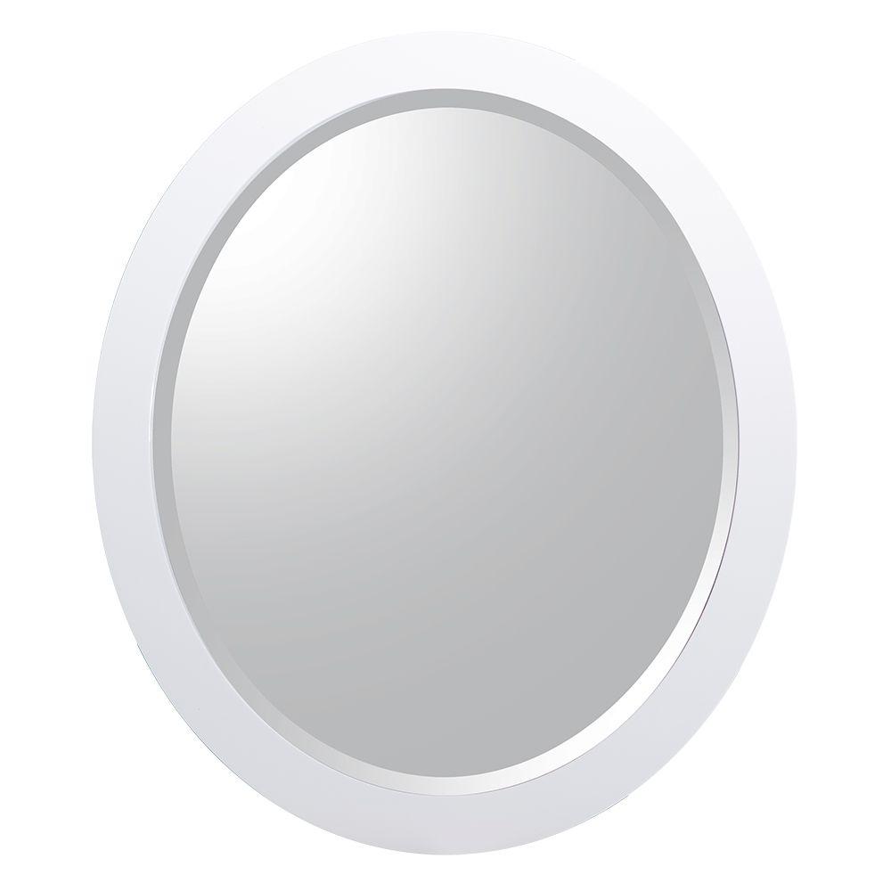 Schon Esley 28 in. L x 24 in. W Wall Hung Mirror in Gloss White