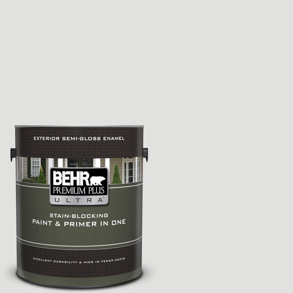 Behr Premium Plus Ultra 1 Gal Bl W13 Silver Polish Semi Gloss Bl W13 Silver Polish Semi Gloss Enamel Exterior Paint And Primer In One