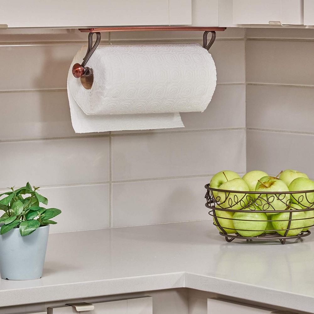 interDesign York Lyra Paper Towel Holder in Bronze 40251 The Home Depot