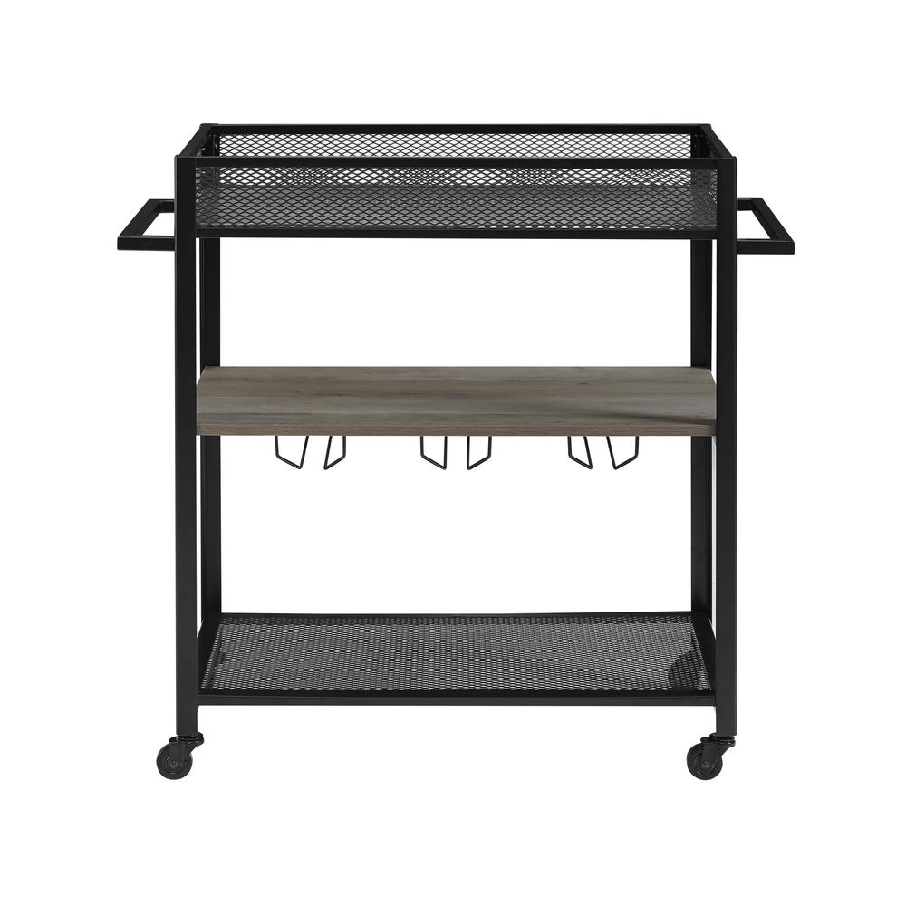 Walker Edison Furniture Company 36 In Hangers Grey Wash Bar Cart Walker Edison Furniture Company 36 In Hangers Grey Wash Bar Cart With Shelf