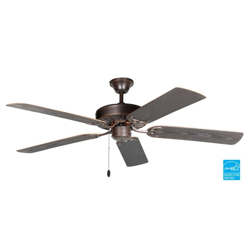 Hampton Bay Heirloom 52 In Indoor Outdoor Oil Rubbed Bronze Ceiling Proseries Builder 52 In Oil Rubbed Bronze Outdoor Ceiling Fan