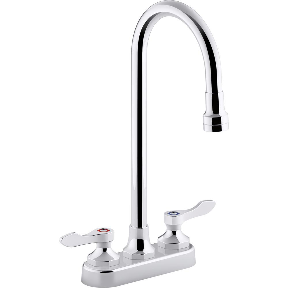 Kohler Triton Bowe 0 5 Gpm 4 In Centerset 2 Handle Bathroom Faucet With Laminar Flow Polished Chrome