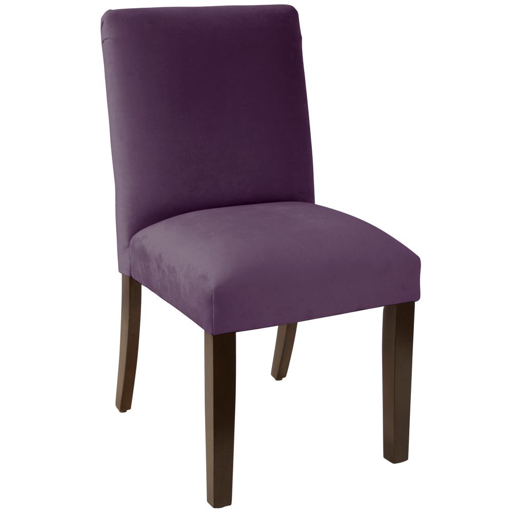 Velvet Aubergine Dining Chair With Diamond Tufted Back 82 6vlvabr Velvet Aubergine Dining Chair With Diamond Tufted Back