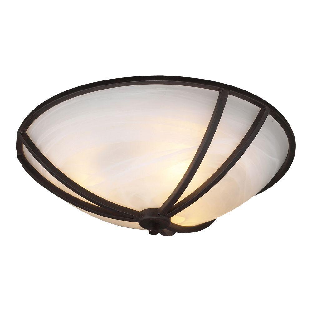 Plc Lighting 3 Light Ceiling Oil Rubbed Bronze Flush Mount With