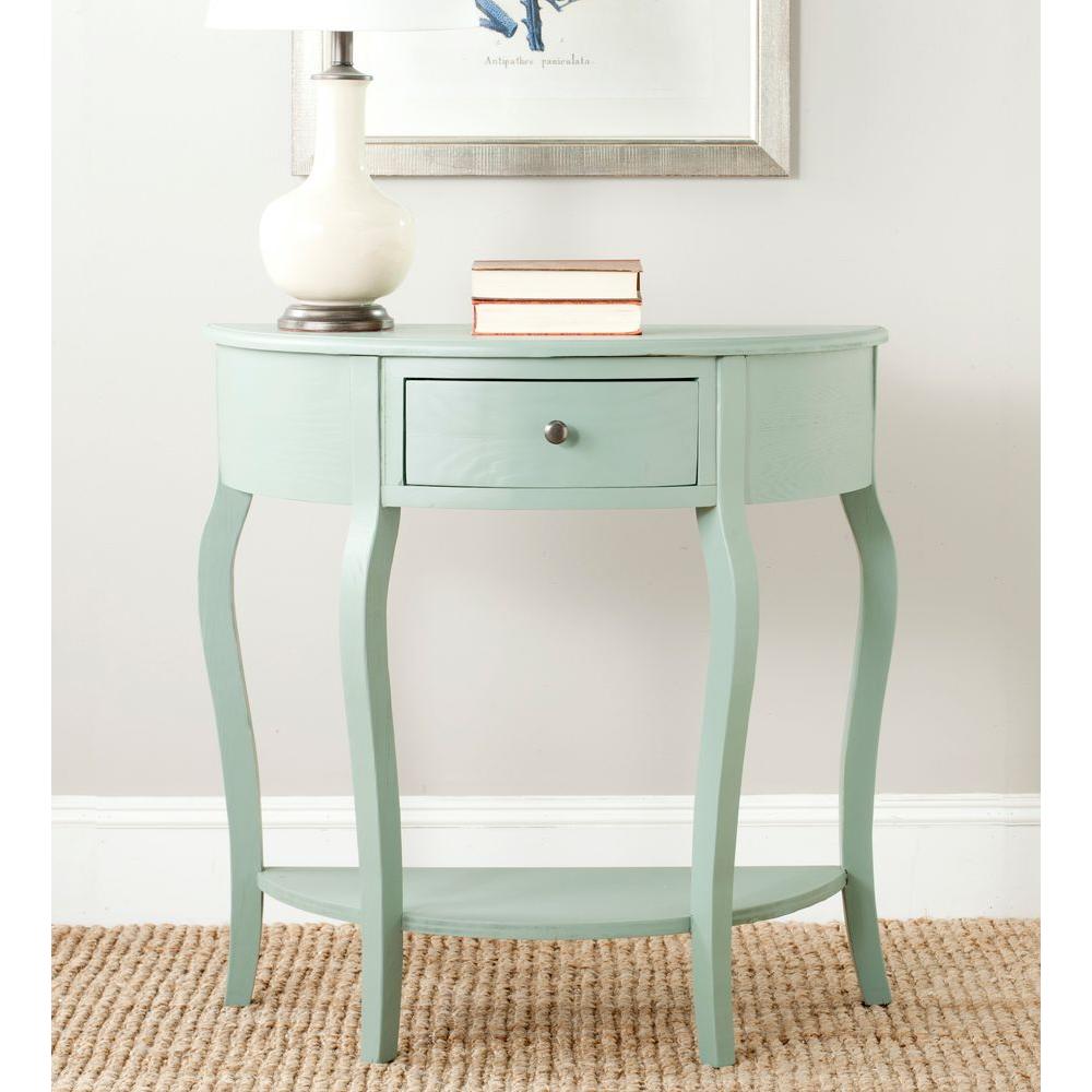 Safavieh Jan Demilune Dusty Green Storage Console Table Amh6569b Safavieh Jan Demilune Dusty Green Storage Console Table