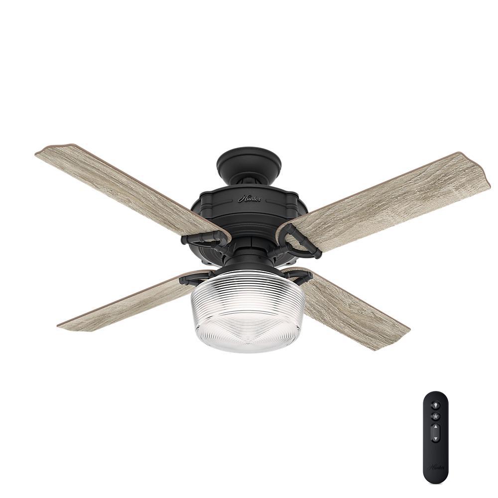 Hunter Brunswick 52 In Led Indoor Natural Iron Ceiling Fan With Hunter Brunswick 52 In Led Indoor Natural Iron Ceiling Fan With Globe Light Kit And