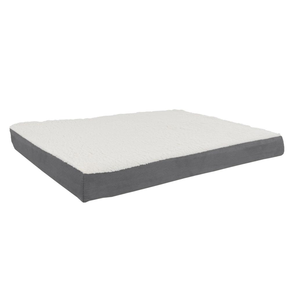 Petmaker Large Gray Orthopedic Sherpa Pet Bed M320170 The Home Depot Petmaker Large Gray Orthopedic Sherpa Pet Bed