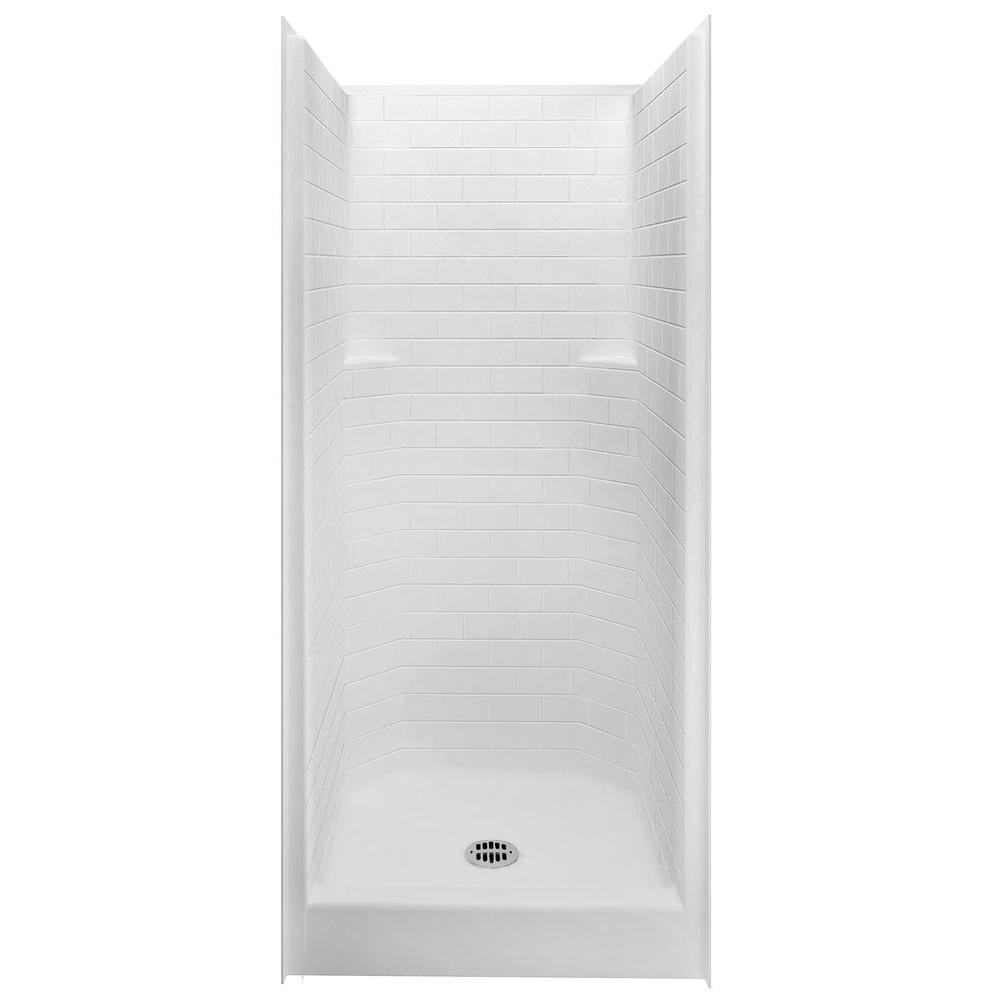 Aquatic Everyday 36 in. x 36 in. x 72 in. Gelcoat 1Piece Shower Stall with Center Drain in