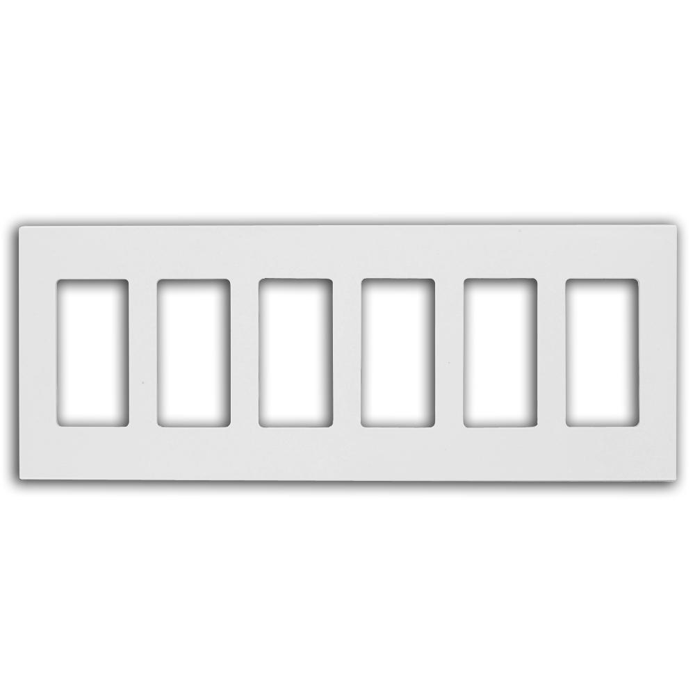 Leviton White 6 Gang Decorator Rocker Wall Plate 1 Pack 80326 Sw The Home Depot