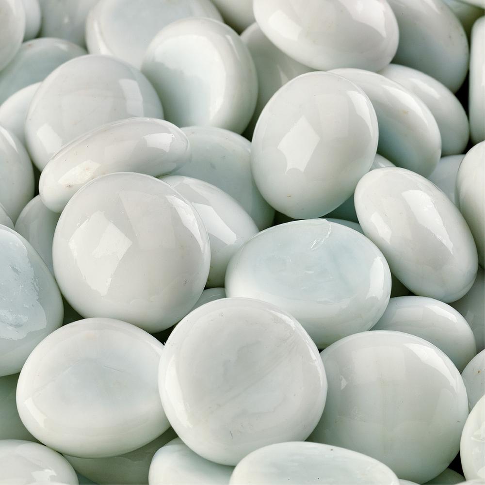 Fire Pit Essentials 10 Lbs Of Snow White 1 2 In Fire Glass Beads