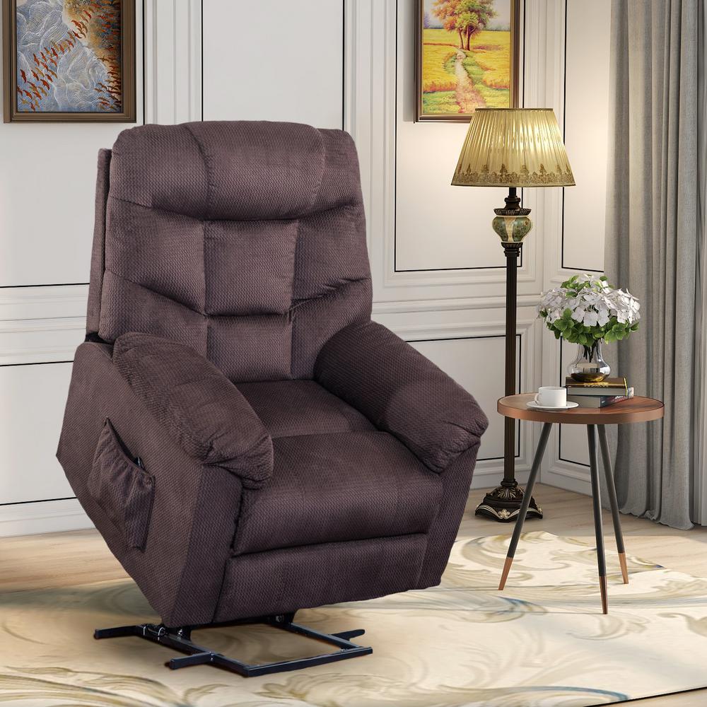 Type 3 Designs Power Lift Soft Fabric Upholstery Recliner Living Room Sofa Chair with Remote