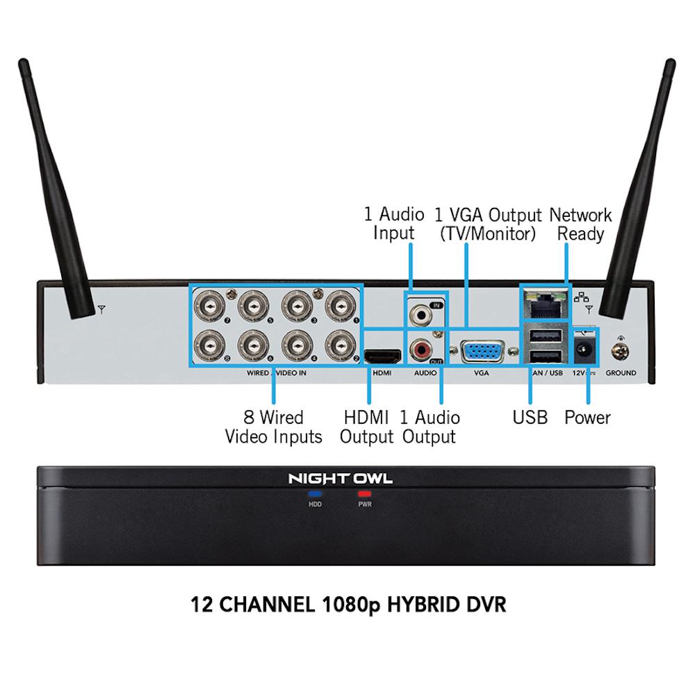 Night Owl 16 Channel 5mp 1080p 1tb Dvr Security Surveillance System With Human Detection Technology And 10 Spotlight Cameras C50x 161 10l The Home Depot