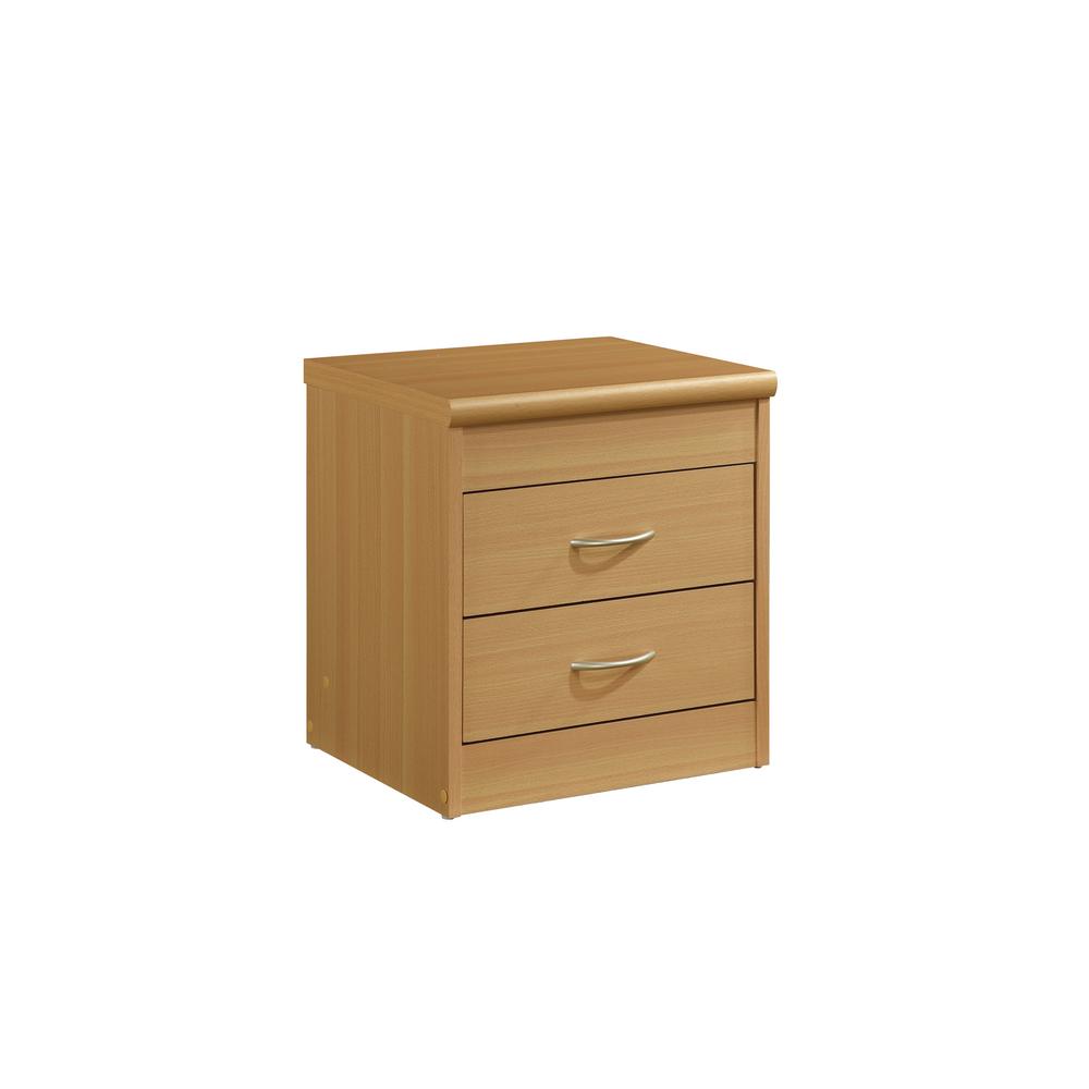 Hodedah 2 Drawer Beech Nightstand 19 In X 17 In X 15 5 In Hi917n Beech The Home Depot