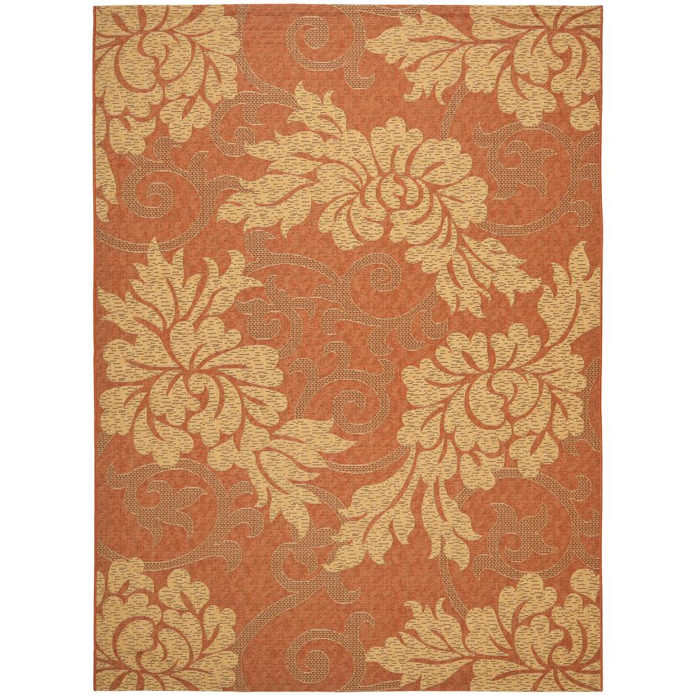 Safavieh Courtyard Brick/Natural 8 ft. x 11 ft. Indoor/Outdoor Area Rug