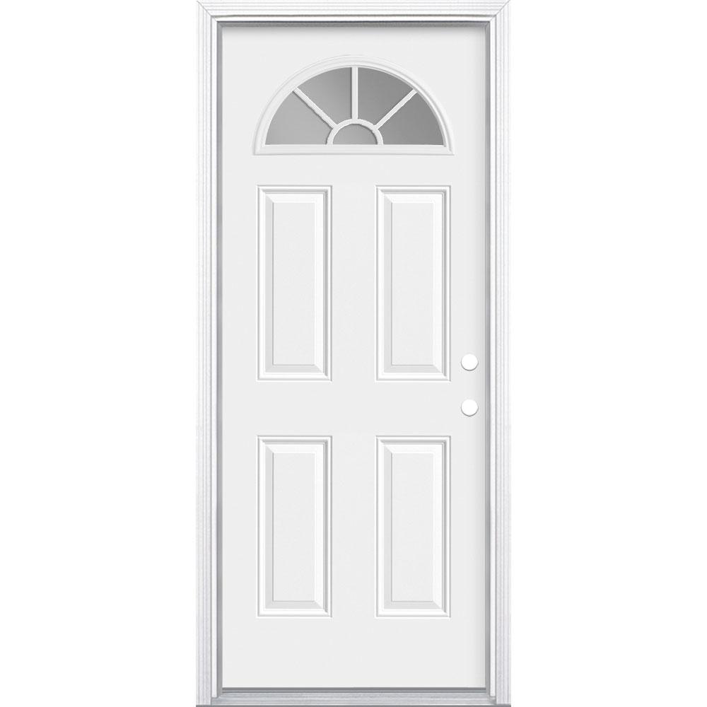 Masonite 32 In X 80 In Premium Fan Lite Left Hand Inswing Primed