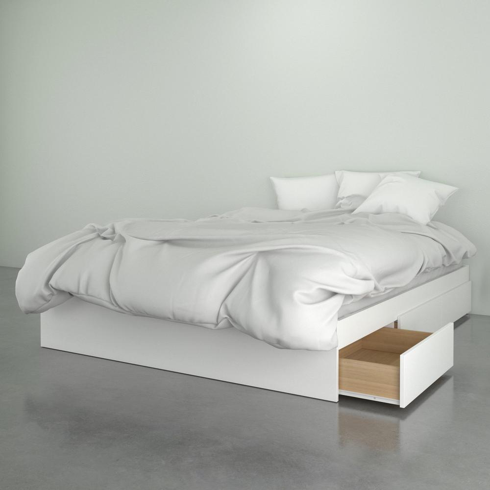 Nexera White Queen Size 3 Drawer Storage Platform Bed 376003 The Home Depot - Queen Size White Platform Bed With Drawers Nexera White Queen Size 3 Drawer Storage Platform Bed 376003 The Home Depot - Queen Size White Platform Bed With Drawers