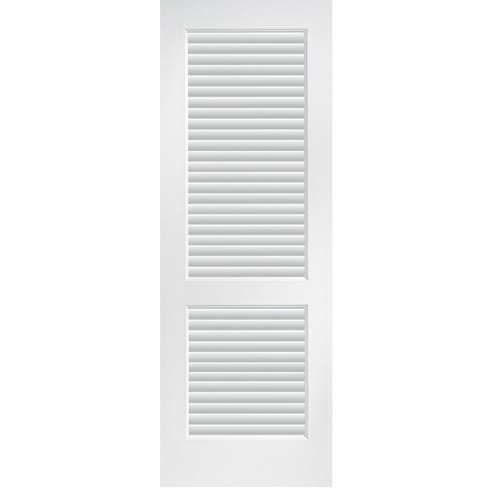 30 In X 80 In Primed Composite Mdf Full Louver Over Louver Interior Door Slab