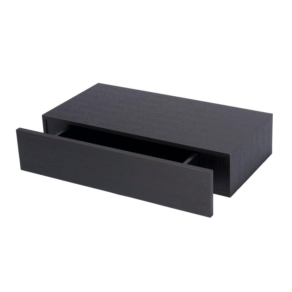 Wallscapes Shelf With Drawer 19 In X 9 875 In Floating Ebony
