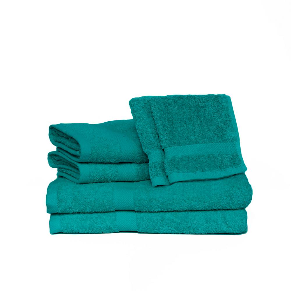 teal blue towels