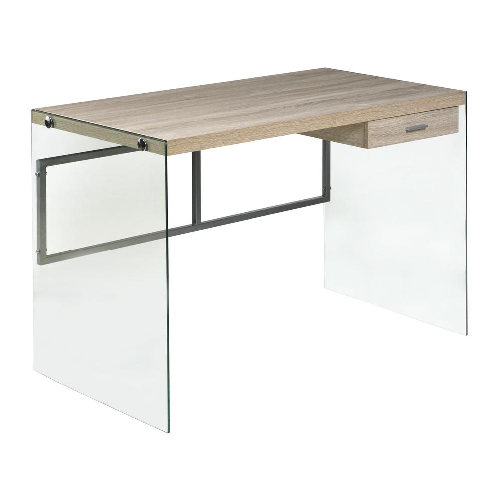 Writing Desk 42 Or Greater Oak Desks Home Office Furniture Light Oak Escher Skye Computer Writing Desk Glass