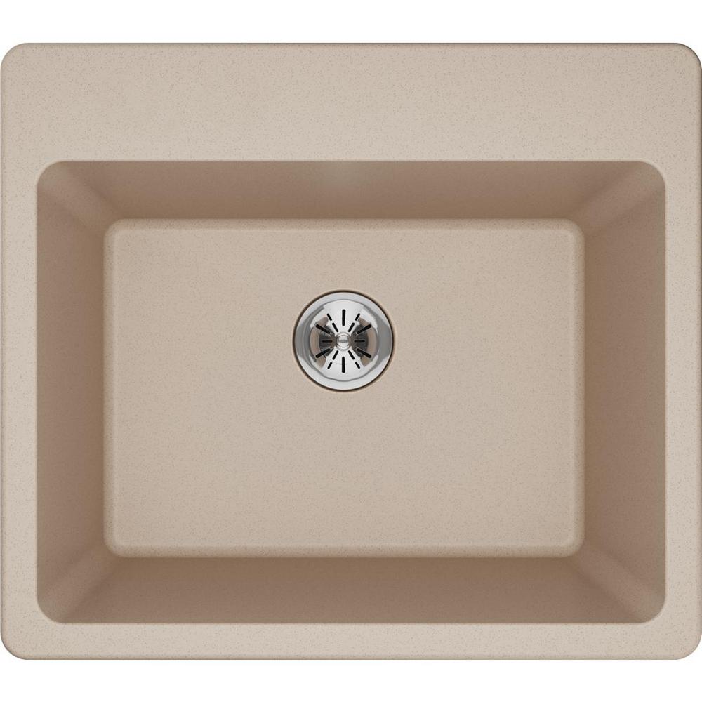 Elkay Quartz Classic Perfect Drain DropIn 25 in. Laundry Sink in Putty