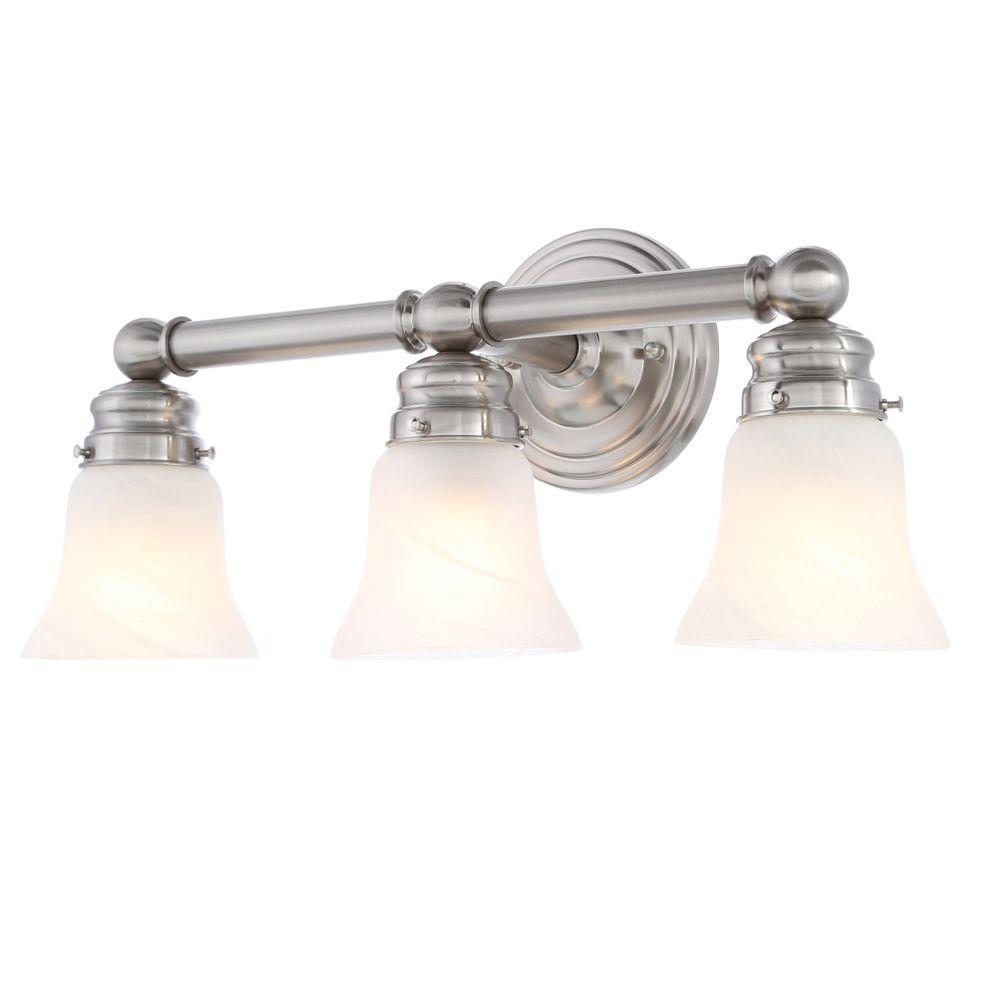 UPC 718212053812 product image for Hampton Bay 3-Light Brushed Nickel Bath Sconce | upcitemdb.com