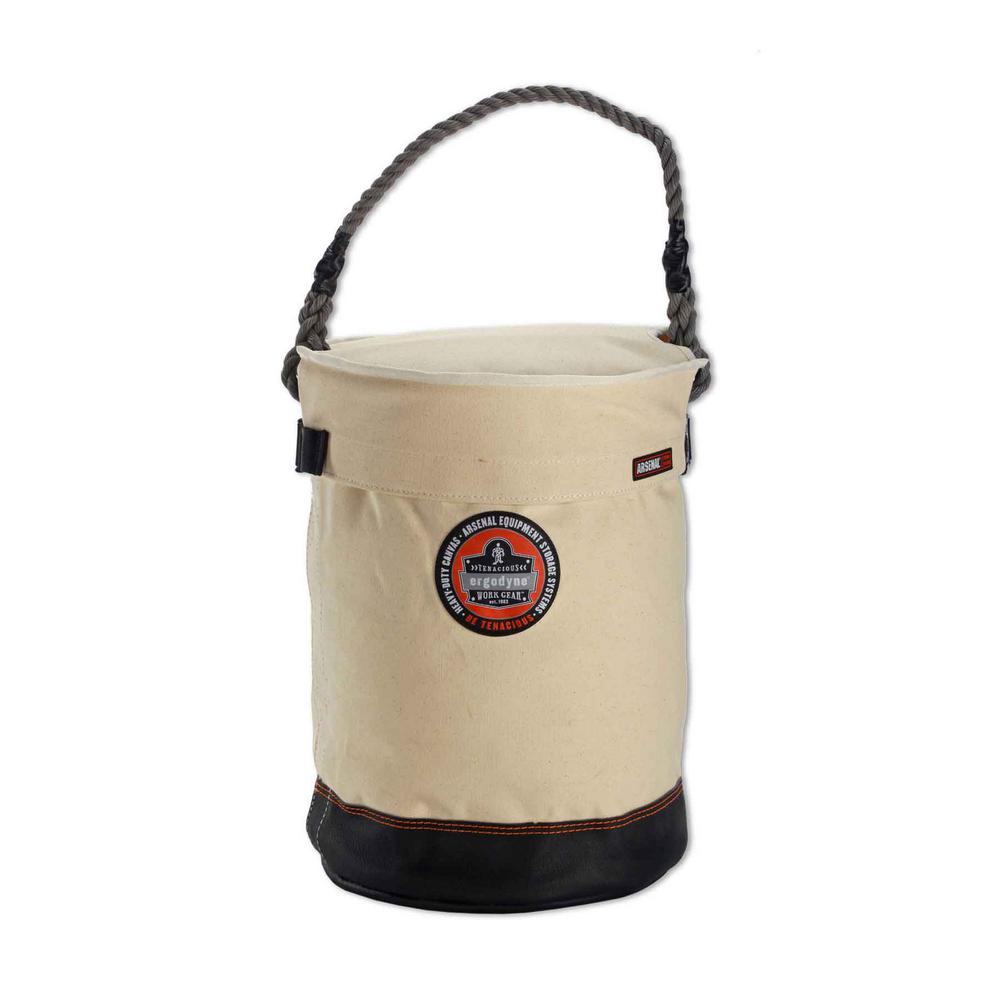 Ergodyne Arsenal 12.5 in Tool Bucket with Top in White Canvas5730T