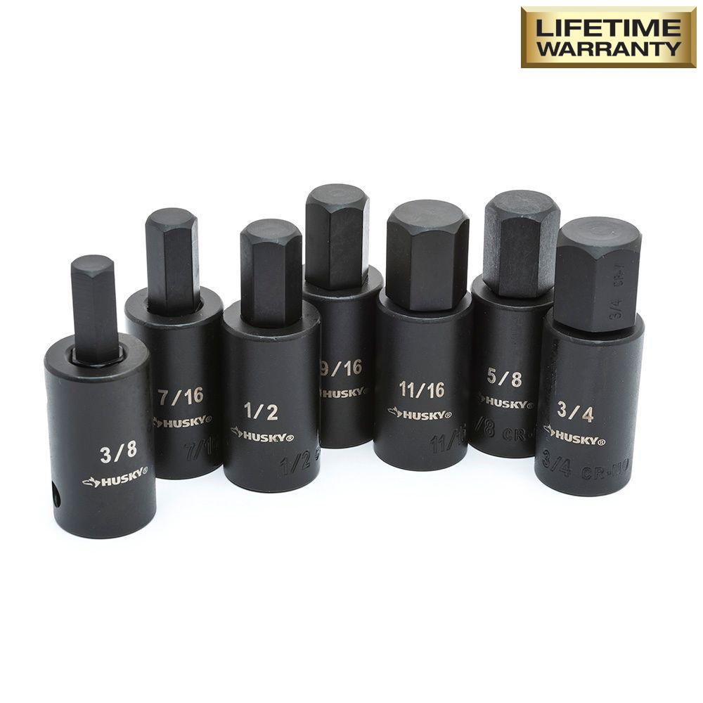 1/2 in. Drive Hex Bit Impact Socket Set SAE (7-Piece)