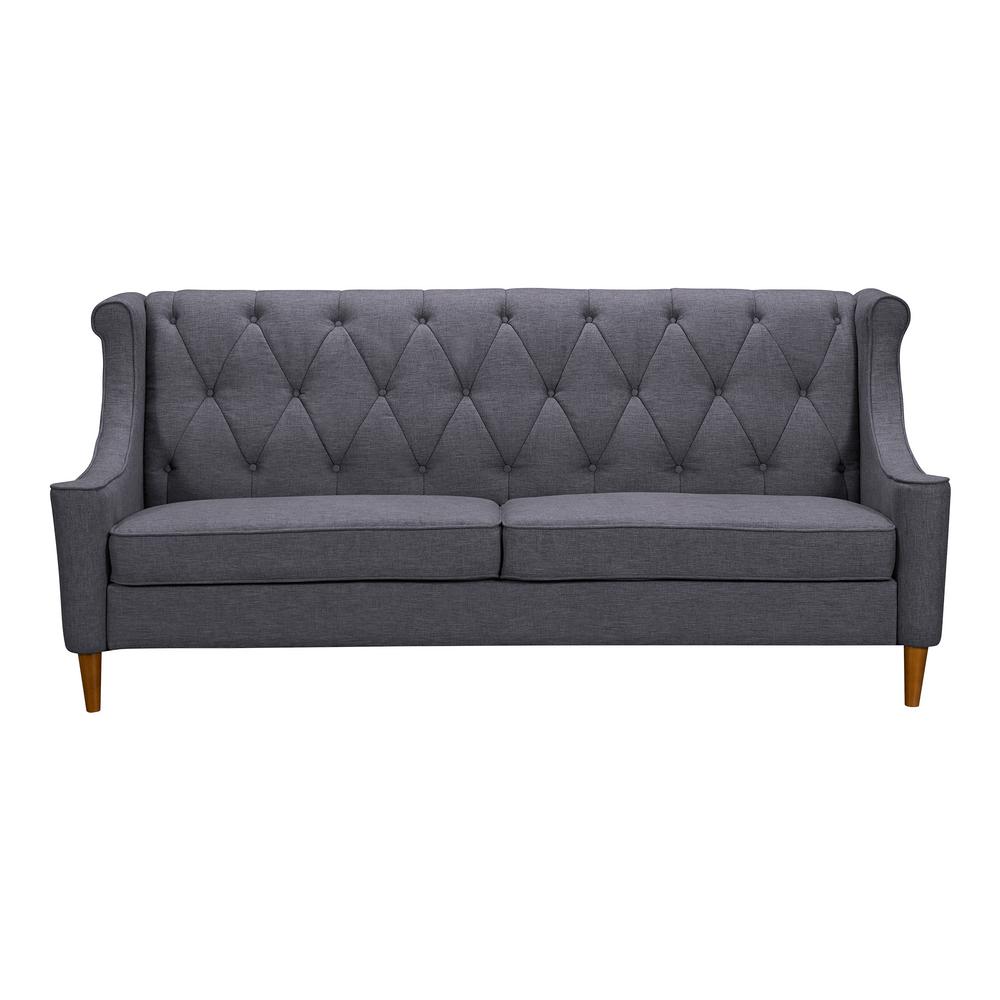 Lifestyle Solutions Harvard Microfiber Sofa With Rolled Arms In Dark Armen Living Luxe Dark Grey Sofa Lclx3gr