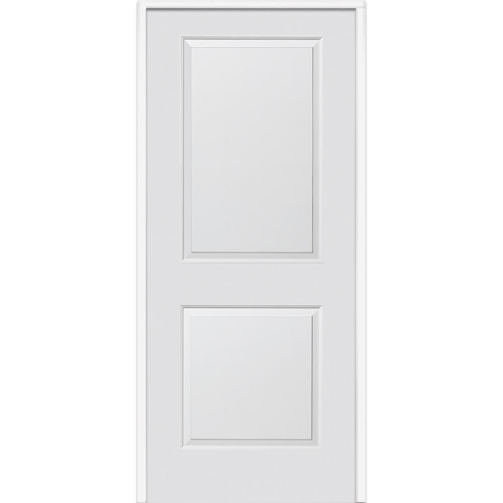 34 In X 80 In Smooth Carrara Left Hand Solid Core Primed Molded Composite Single Prehung Interior Door