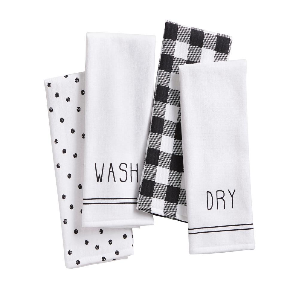 black and white checkered dish towels