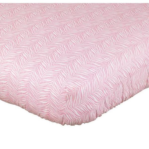 Cotton Tale Designs Girly Pink And White Zebra Cotton Fitted Crib