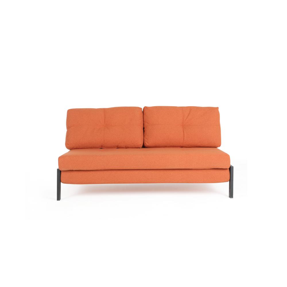 Boyel Living 59 4 In Orange Fabric 2 Seater Full Sleeper Sofa Bed With Removable Cushions Wf Hfsn 147or The Home Depot