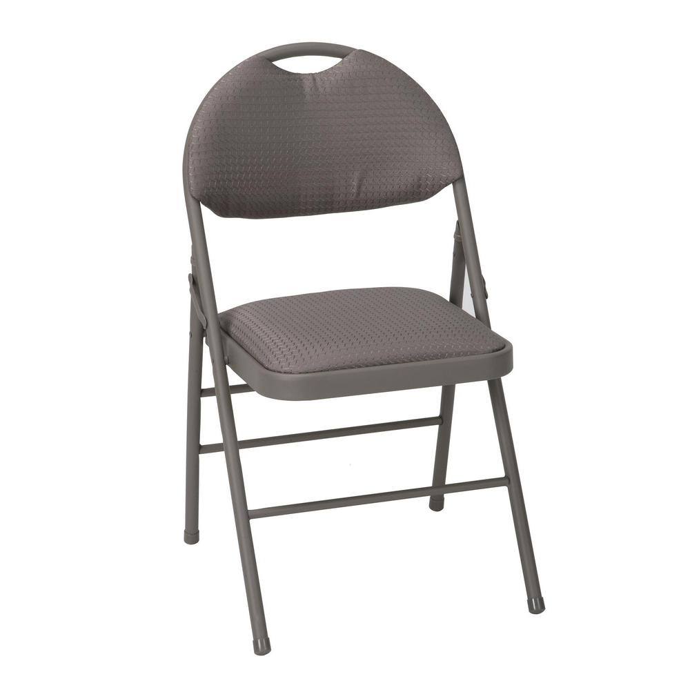 Cosco Taupe Metal Frame Padded Seat Folding Chair Set Of 4