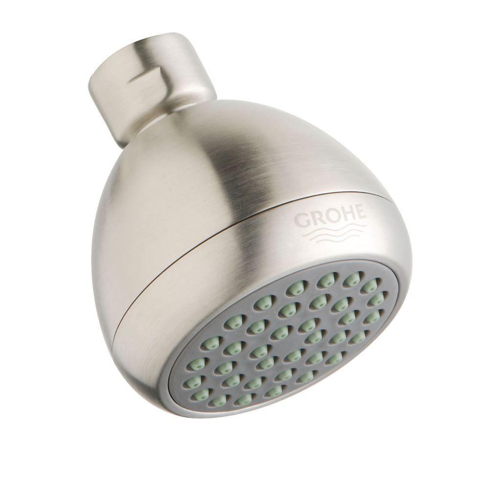 GROHE 1Spray 3 in. Rain NonAdjustable Showerhead in Brushed Nickel