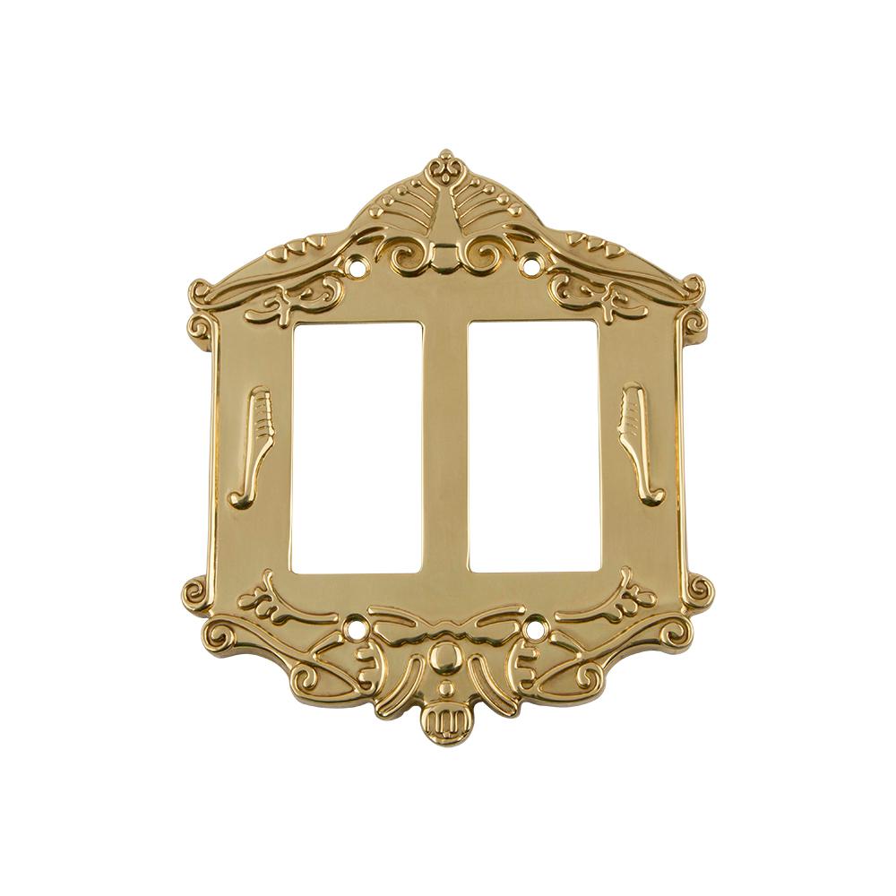 Nostalgic Warehouse Victorian Switch Plate with Double Rocker in Polished Brass719942 The