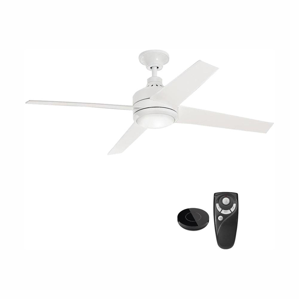 Home Decorators Collection Mercer 52 In Integrated Led Indoor White Ceiling Fan With Light Kit Works With Google Assistant And Alexa