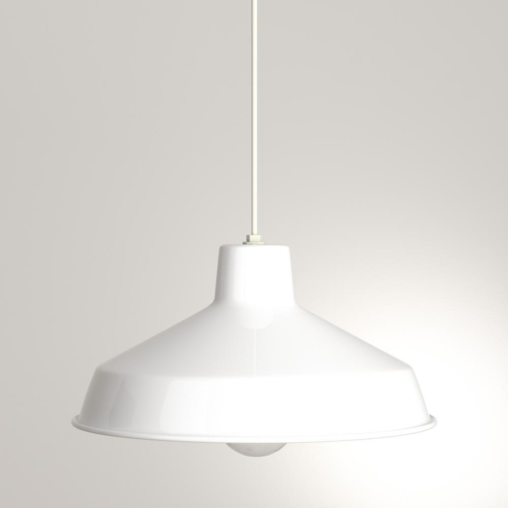 white metal light shade