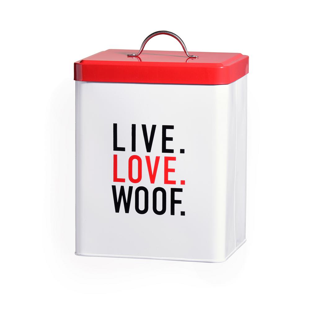 Amici Home Live Love Woof 208 Oz Metal Treats Canister 7cdi038r