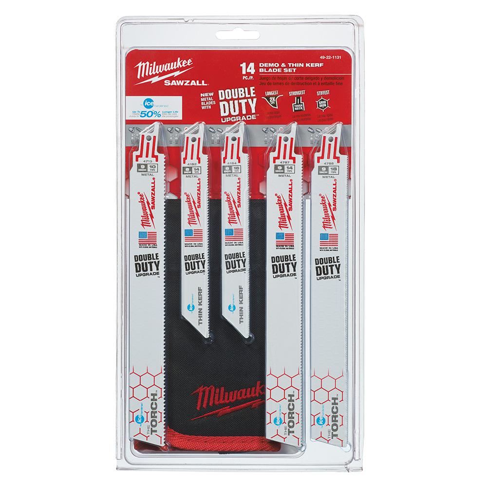 Milwaukee Assorted M12 Hackzall Blades Kit with Storage Pouch (10Piece