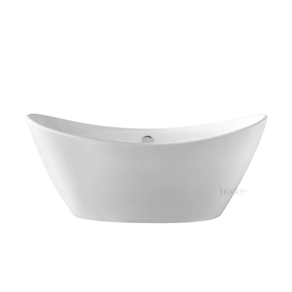 Luxier 67 in. Acrylic Flatbottom Luxury Contemporary ...