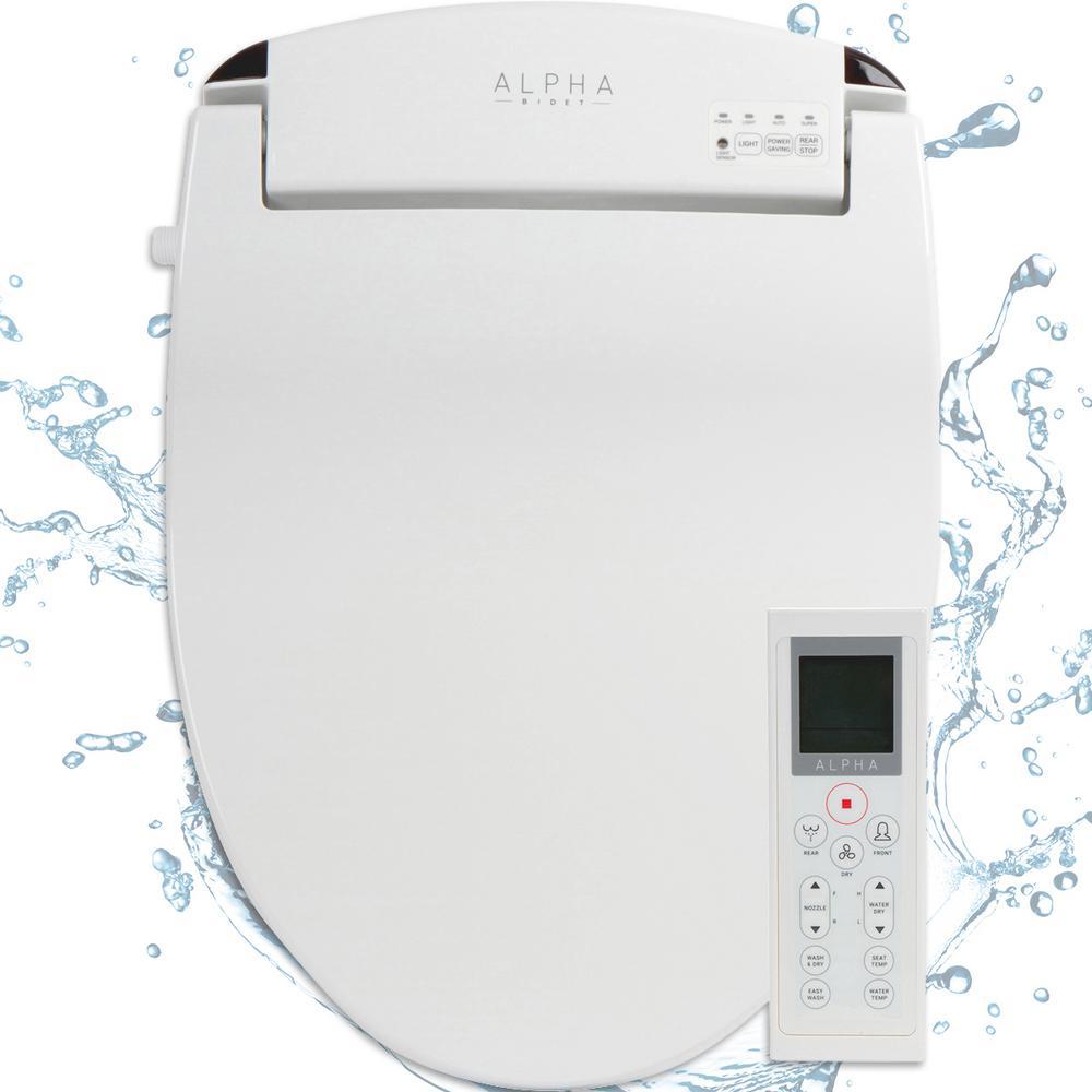 Alpha Bidet JX Electric Bidet Seat for Round Toilets in WhiteJXRW