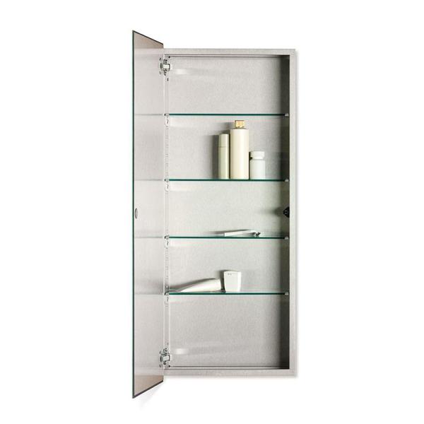 Jensen Illusion 15 In W X 36 In H X 3 1 4 In D Recessed 4 Shelf Bathroom Medicine Cabinet 629ssx The Home Depot