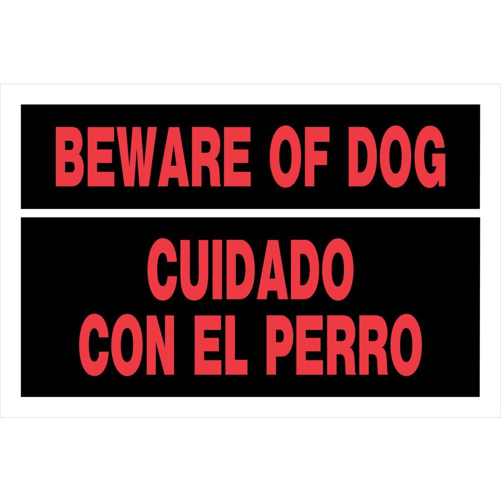 Hillman 8 in. x 12 in. Plastic Beware of Dog Sign-841962 - The Home Depot