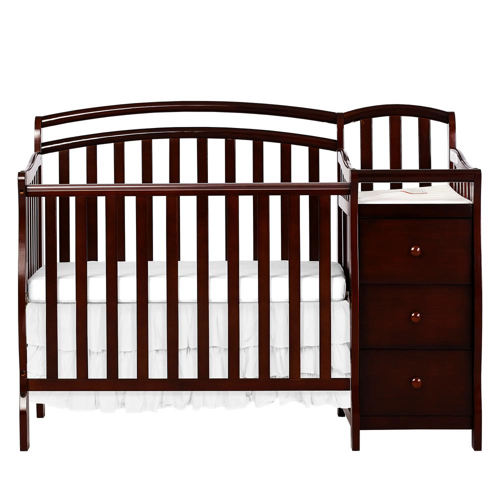 cherry wood crib with changing table