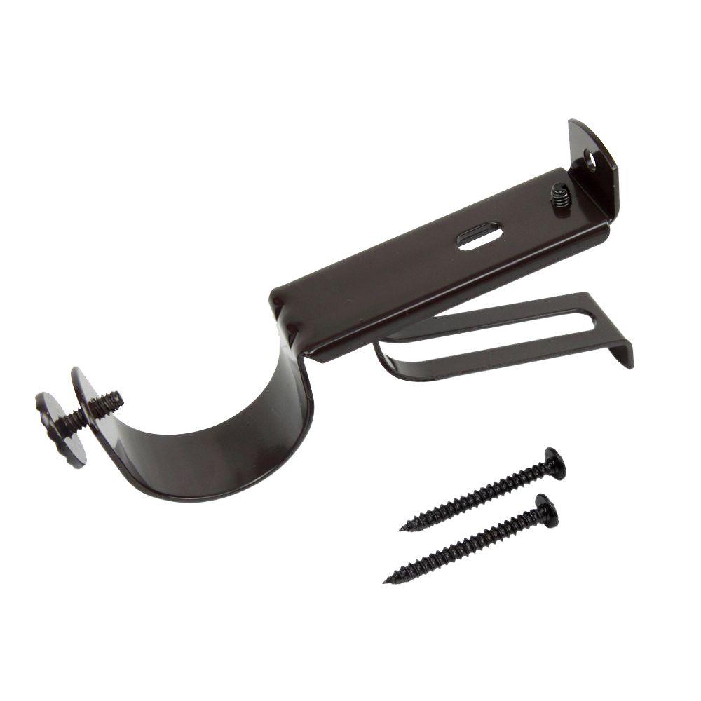 Curtain Rod Brackets Hardware The Home Depot Cocoa Single Rod Wall Bracket For 1 5 In