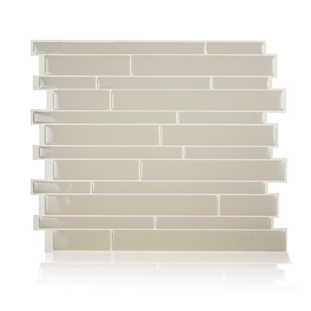 Smart Tiles The Home Depot Milano Crema Beige 11 55 In W X 9 63 H L And Stick