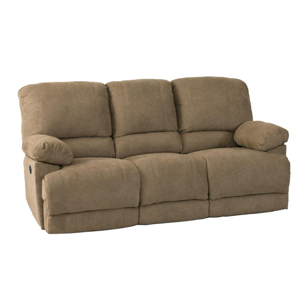 Corliving Lea Brown Chenille Fabric Power Reclining Sofa With Usb Port Lzy 392 S The Home Depot 6870